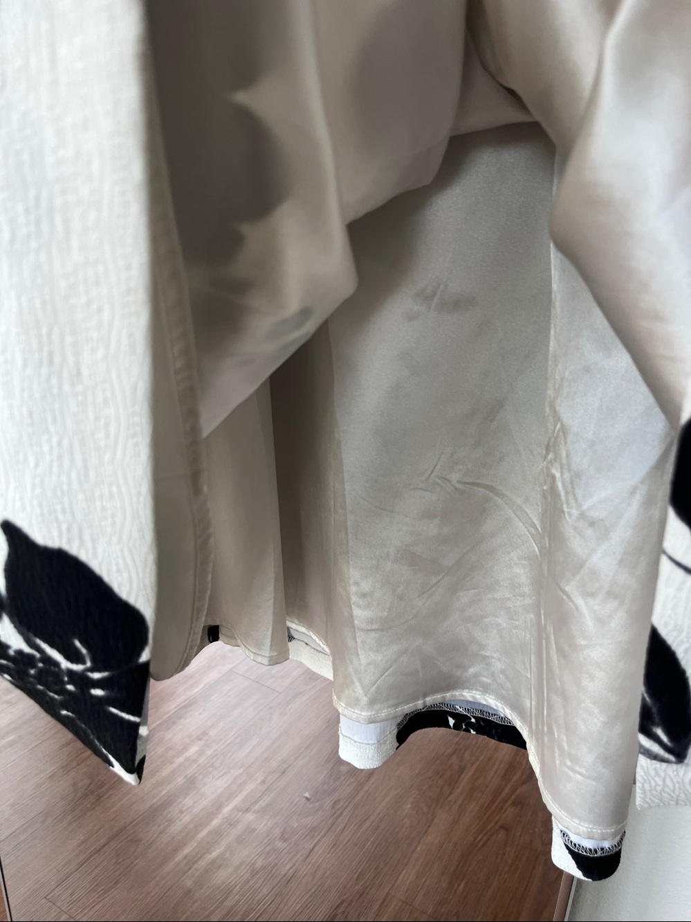 BHWM black & white graphic floral midi skirt  with pockets - 8 - Picture 6 of 11